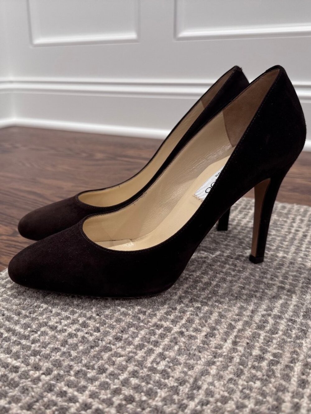 Jimmy Choo Pointed Toe Suede Stiletto Pumps Brown 37.5 / 7